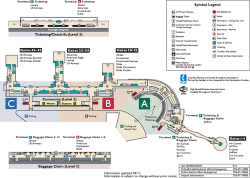 DCA Terminal Map 